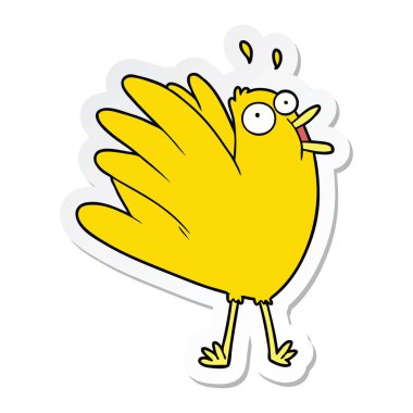 bir çizgi film guruldayan kuş Sticker