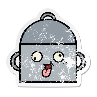 tencereye bir sevimli çizgi sıkıntılı etiket