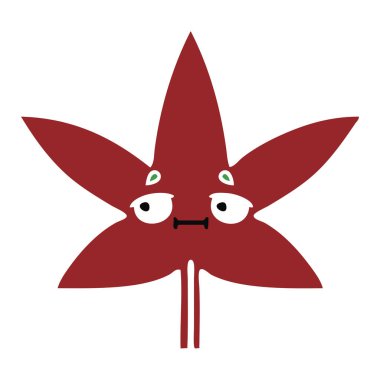 düz renk retro karikatür sonbahar yaprak