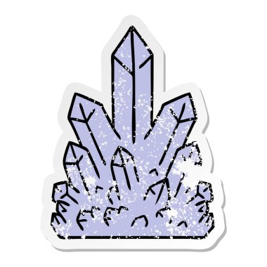 sıkıntılı etiket karikatür doodle kristal taşlar