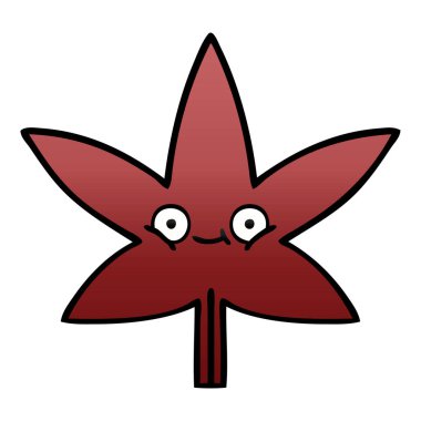 Degrade gölgeli karikatür sonbahar yaprak