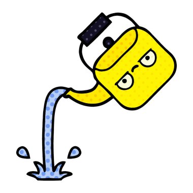 çizgi roman tarzı çizgi film dökerek su ısıtıcısı