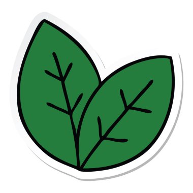 ilginç el çizilmiş karikatür etiket yaprakları