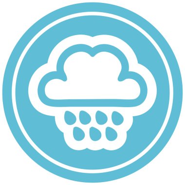 yağmur bulutu dairesel simgesi