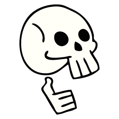 ilginç çizgi roman tarzı çizgi film kafatası