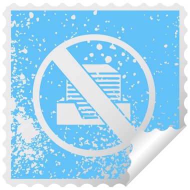 sıkıntılı Meydanı kağıtsız ofis sembol sembolü etiket soyma