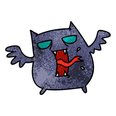 sevimli korkunç kawaii yarasa dokulu çizgi film