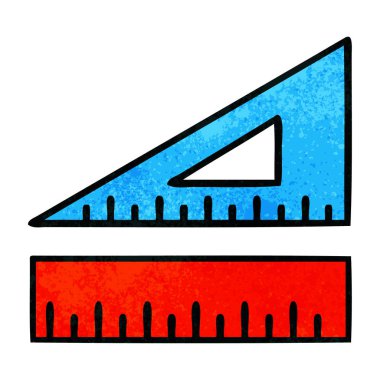 Retro grunge doku karikatür bir matematik seti