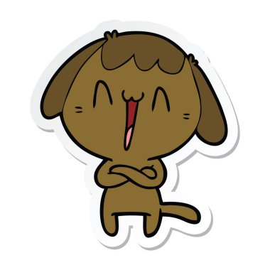 sevimli çizgi köpek etiket