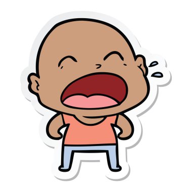 kel adam bağıran bir çizgi film etiketi