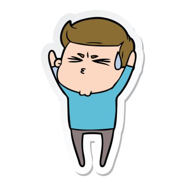 etiket terleme bir çizgi film adamın