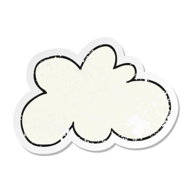 bir çizgi film dekoratif bulut sembol sıkıntılı etiket