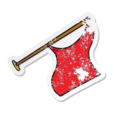 sıkıntılı etiket karikatür doodle kutup beyaz bir flep