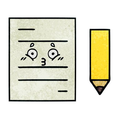 Retro grunge doku çizgi film test kağıt