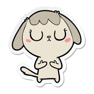 sevimli çizgi köpek etiket