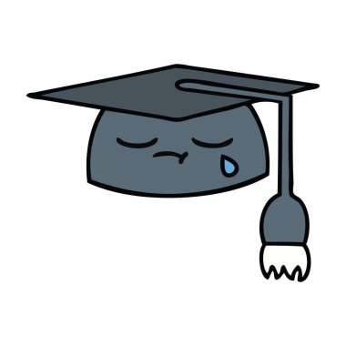 sevimli çizgi mezuniyet şapka