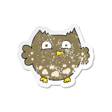 çizgi film Kukumav Retro sıkıntılı etiket