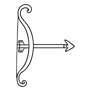 çizim için doodle bir yay ve ok