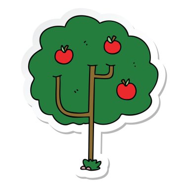 ilginç bir el etiket karikatür ağaç çizilmiş