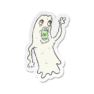 bir çizgi film hayaletin Retro sıkıntılı etiket