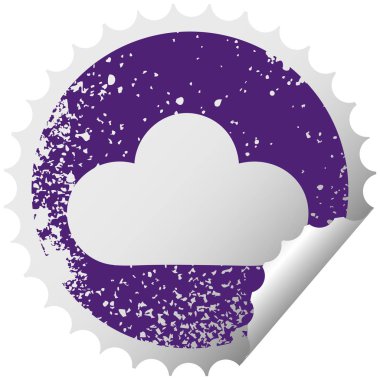 sıkıntılı dairesel peeling etiket sembolü beyaz bulut