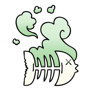 ilginç degrade gölgeli karikatür ölü balık