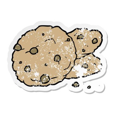 bir çizgi film çerezlerin sıkıntılı etiket