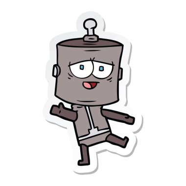 bir çizgi film robot Sticker