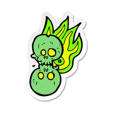 etiket bir karikatür Cadılar Bayramı kemik numarası