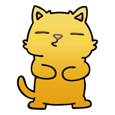 ilginç degrade gölgeli karikatür kedi