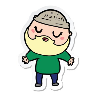 sakallı bir çizgi film adam etiketi