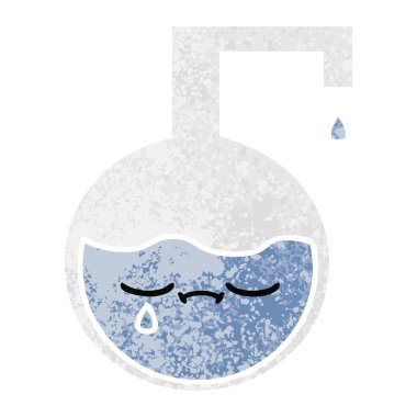 Retro illüstrasyon tarzı çizgi film bilim deneme 