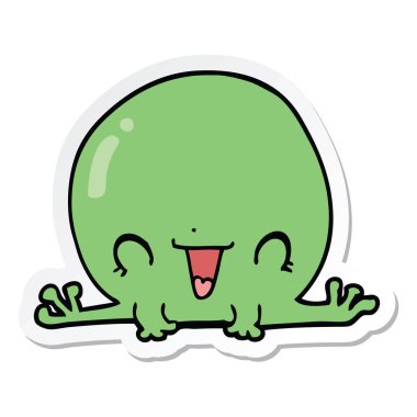 etiket bir karikatür kurbağa