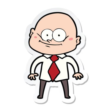 dik bir çizgi film Yöneticisi adamın etiket