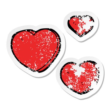 bir çizgi film aşk kalplerin sıkıntılı etiket