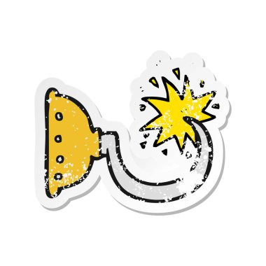 Retro sıkıntılı etiket bir çizgi film korsan kanca