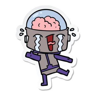 robot ağlıyor çizgi film etiketi