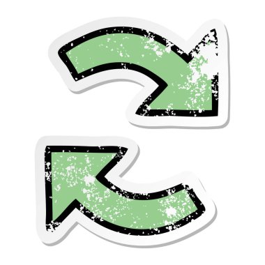 okları geri dönüşüm bir sevimli çizgi sıkıntılı etiket