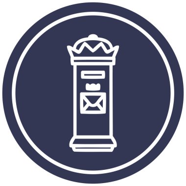 İngiliz postbox dairesel simgesi simgesi