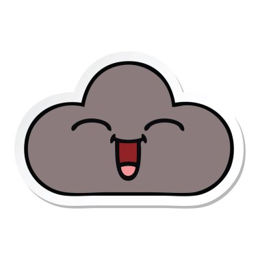 sevimli çizgi fırtına bulutu etiket