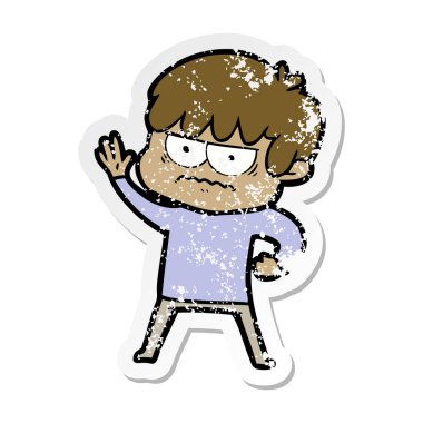 bir rahatsız çizgi film çocuk sıkıntılı etiket