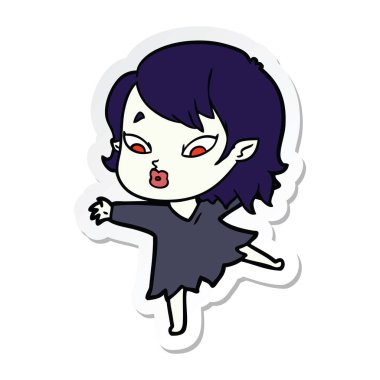 sevimli çizgi vampir kız etiketi
