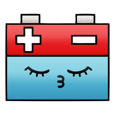 Degrade gölgeli karikatür akü