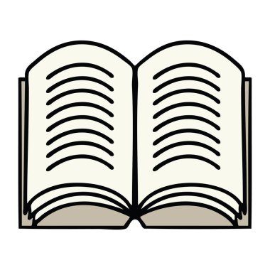 sevimli çizgi açık bir kitap
