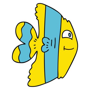 ilginç karikatür balık el çekilmiş 