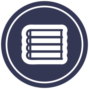 Kitaplar dairesel simgesi simgesi yığını