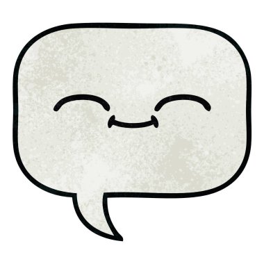 Retro grunge doku karikatür konuşma balonu