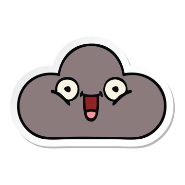 sevimli çizgi fırtına bulutu etiket