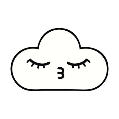 sevimli çizgi bir beyaz bulut