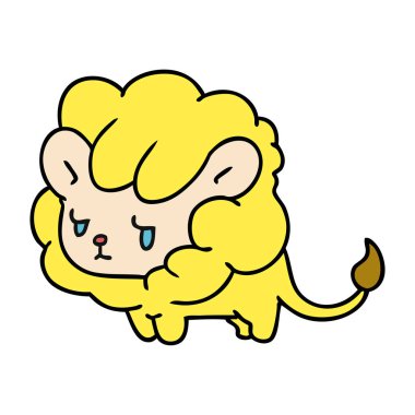 çizgi film kawaii sevimli aslan yavrusu